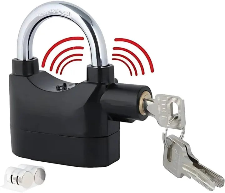 Ultra Secure Alarm Padlock | Anti Theft Waterproof Siren Lock for Bikes and Gates Cheer