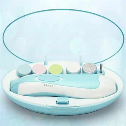 Premium 6-In-1 Electric Baby Nail Trimmer Set – Safe Infant Nail Filer, Clipper Alternative Kit With Storage Case - Random Color