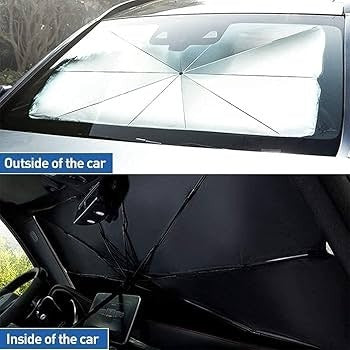 Foldable Car Windshield Sunshade Umbrella Heat Shield UV Protection For Front Windshield Interior Protection | Size 30cm
