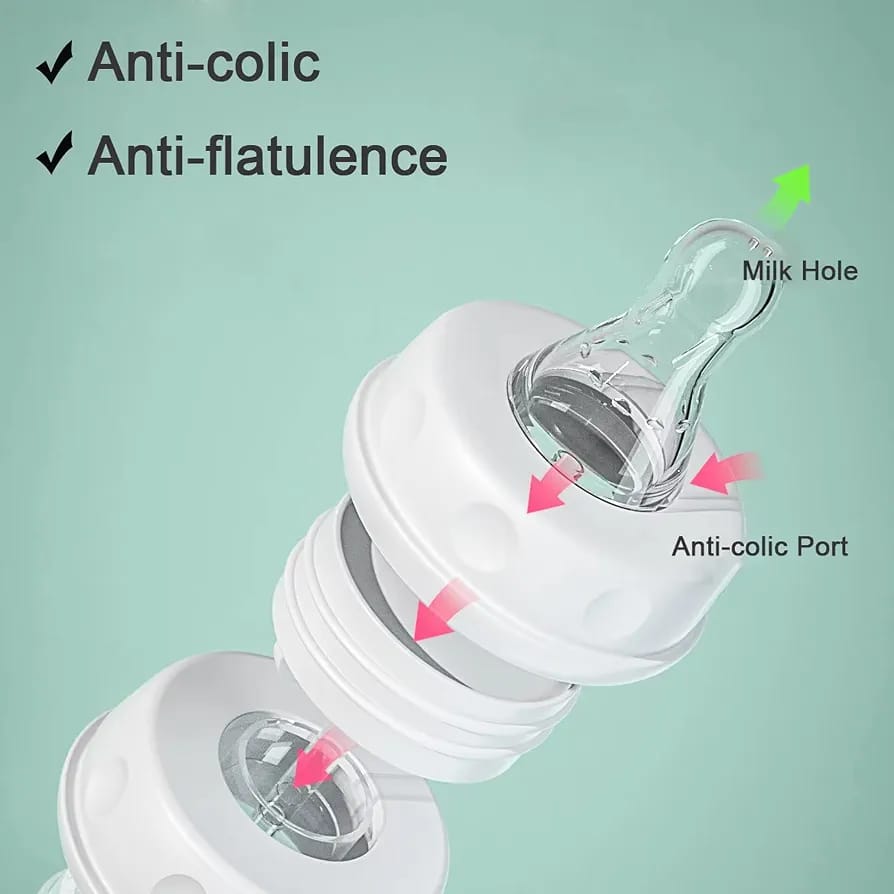 Handsfree Baby Feeding Bottle 240ml With Silicone Tube & Nipple | BPA-Free | Random Color
