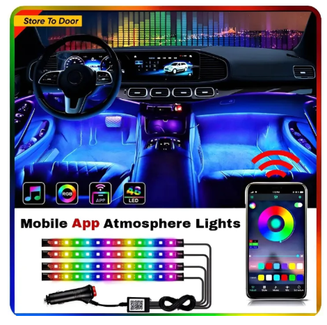 RGB Atmosphere Light For Cars & Bikes | 48 LED Bluetooth APP Control Atmosphere Light