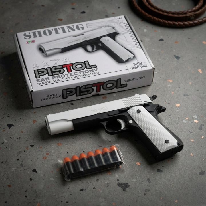 Toy Model Pistol 519B With Soft Bullets Durable Safe Fun Practical Choice For Kids Outdoor Play Shooting Games And Entertainment