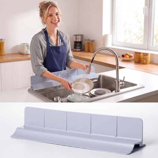 Kitchen Sink Splash Guard With Suction Cup | Silicon Splash & Dishwashing Protector | Waterproof Strong Suction Guard For Kitchen Countertops & Washroom | Home Improvement Product