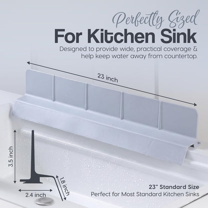 Kitchen Sink Splash Guard With Suction Cup | Silicon Splash & Dishwashing Protector | Waterproof Strong Suction Guard For Kitchen Countertops & Washroom | Home Improvement Product