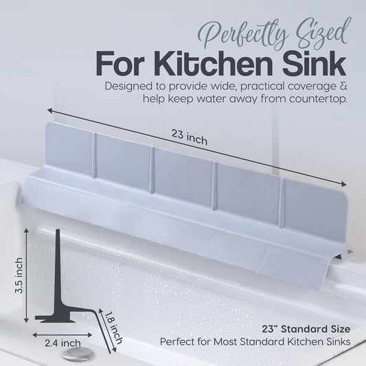Kitchen Sink Splash Guard With Suction Cup | Silicon Splash & Dishwashing Protector | Waterproof Strong Suction Guard For Kitchen Countertops & Washroom | Home Improvement Product