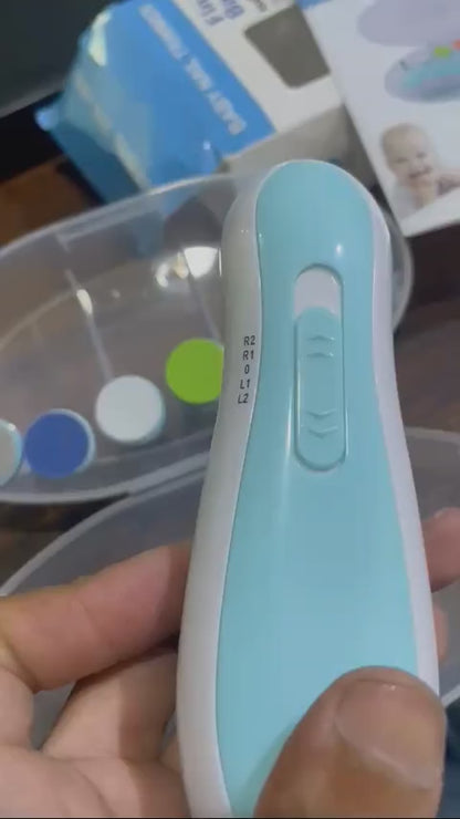 Premium 6-In-1 Electric Baby Nail Trimmer Set – Safe Infant Nail Filer, Clipper Alternative Kit With Storage Case - Random Color
